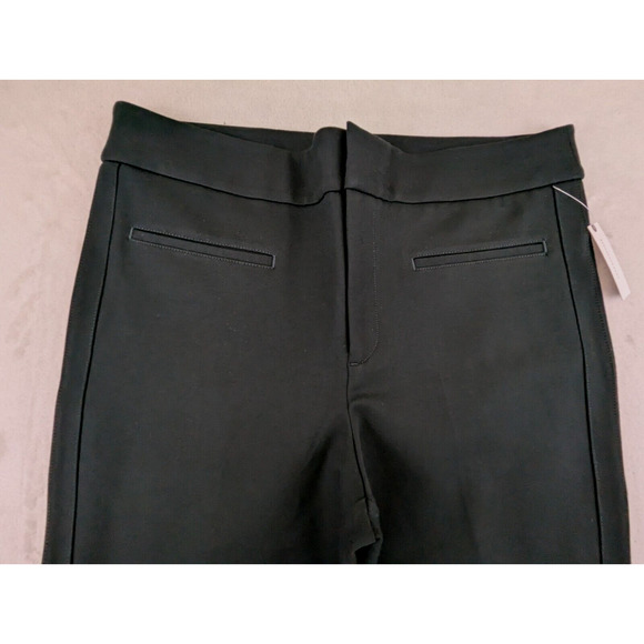 By Anthropologie sz 16 Ponte Knit Pants black slits at front of legs 0268 - Picture 2 of 5